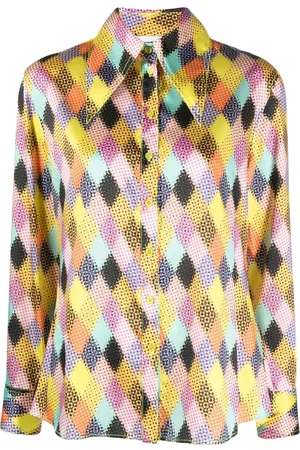 Christopher John Rogers Oversized-collar colour-block shirt