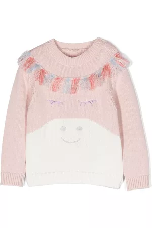 Stella McCartney Frayed-detail embroidered-design sweatshirt