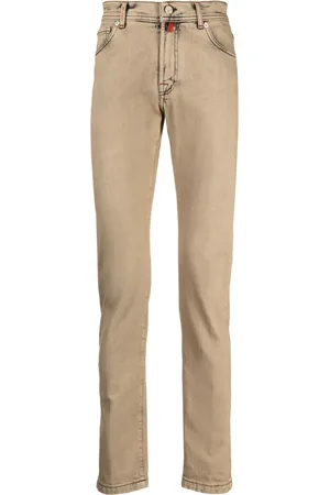 Kiton Logo-patch slim-fit jeans