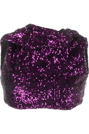 Nervi Sequin-embellished crop top