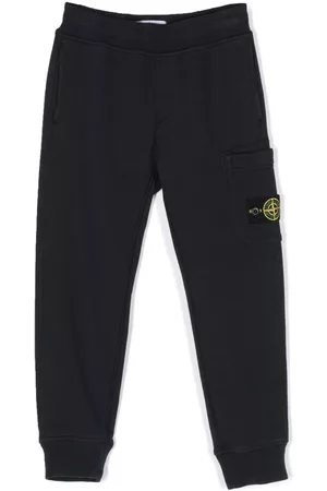Stone Island Compass-motif cotton track trousers