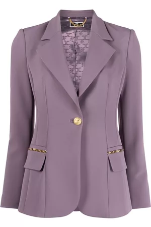 Elisabetta Franchi Chain-embellished crepe blazer