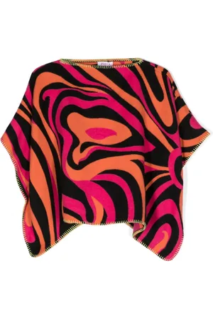 PUCCI Junior Abstract-pattern virgin wool poncho