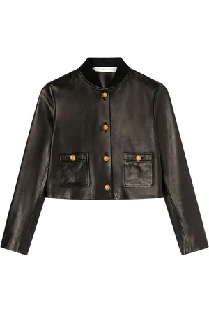 Palm Angels Cropped leather jacket