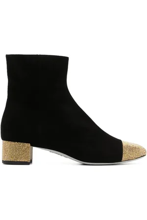 RENE CAOVILLA 40mm rhinestone-embellished suede boots