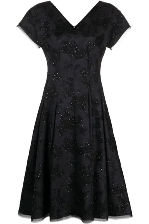 TALBOT RUNHOF Patterned-jacquard sequin midi dress
