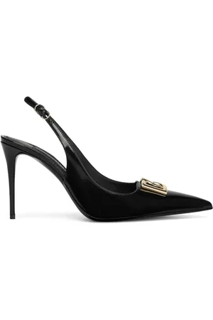Dolce & Gabbana Logo-plaque heeled slingback pumps