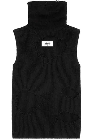 Maison Margiela Distressed sleeveless jumper