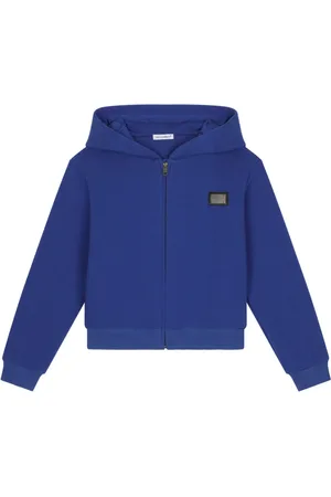 Dolce & Gabbana Logo-plaque zip-up cotton hoodie