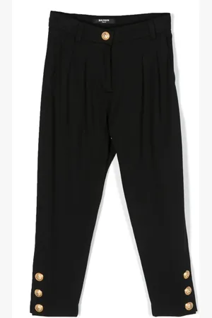 Balmain Buttoned-cuff high-waisted trousers