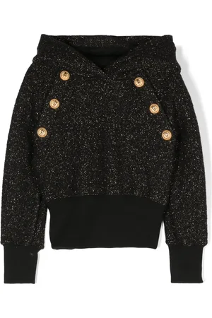 Balmain Glitter-detail wool-blend hoodie