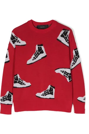 AMIRI Patterned intarsia-knit wool sweater