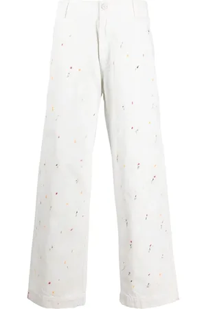 Emporio Armani Paint splatter-detail cotton jeans