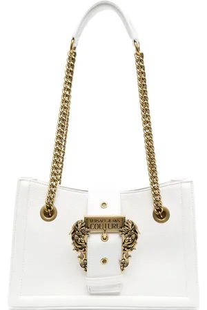 VERSACE Logo-engraved buckle shoulder bag