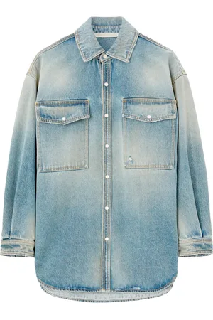 Palm Angels Embroidered-design denim shirt