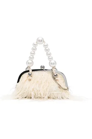 MONNALISA Feather-detailing clutch bag