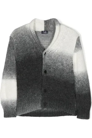 Il gufo Gradient-effect intarsia-knit cardigan