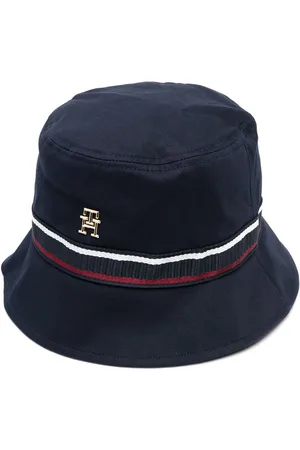 Tommy Hilfiger Monogram-plaque cotton bucket hat