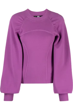 Karl Lagerfeld Puff-sleeve crew-neck sweater