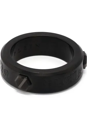 Philipp Plein Hexagon engraved-logo ring