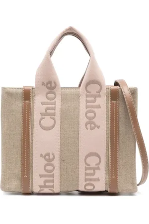 Chloé Small Woody linen tote bag