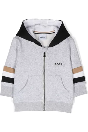 HUGO BOSS Logo-print zip-fastening hoodie