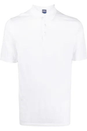 FEDELI Short-sleeved cotton polo shirt
