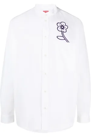 Kenzo Floral-embroidered cotton shirt