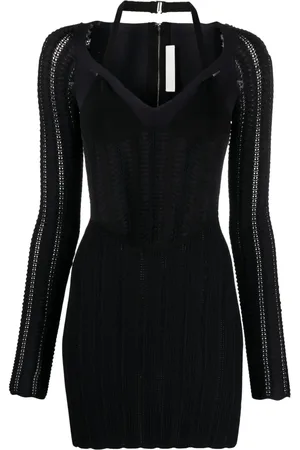 DION LEE Open-knit corset minidress