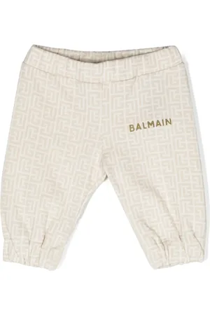 Balmain Monogram-pattern cotton track pants