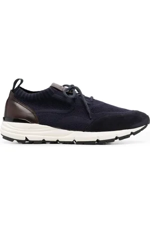 Scarosso Knitted-upper suede sneakers