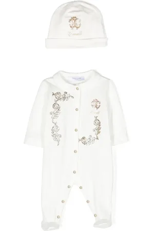 Roberto Cavalli Filigree and logo-print babygrow set