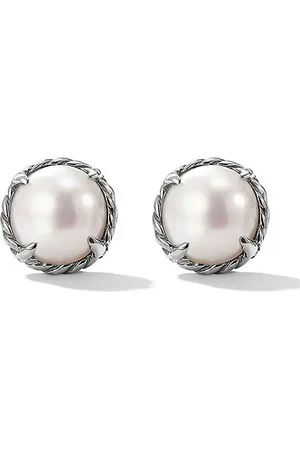 David Yurman Sterling Petite Chatelaine pearl stud earrings (8mm)