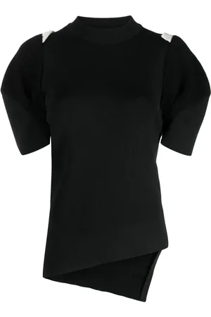 SACAI Asymmetric-hem knit top