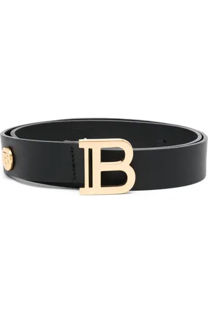 Balmain Logo-plaque leather belt