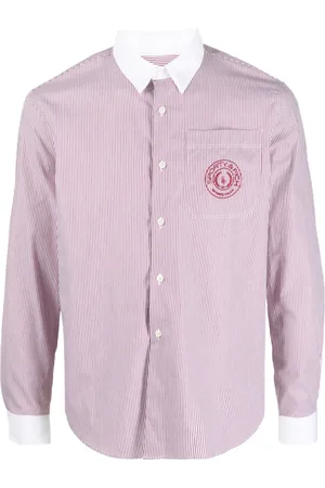 Sporty & Rich Logo-embroidered striped cotton shirt