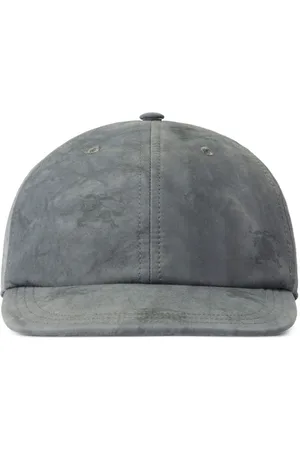 Burberry Leather-trimmed Logo-jacquard Denim Baseball Cap In New