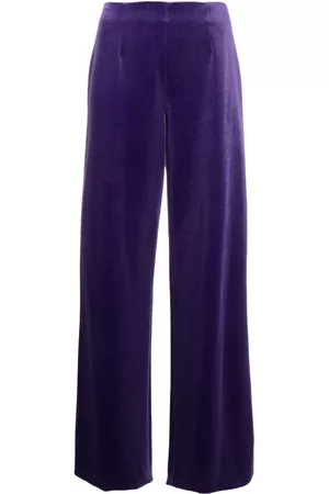 Serafini High-waisted velour flared trousers