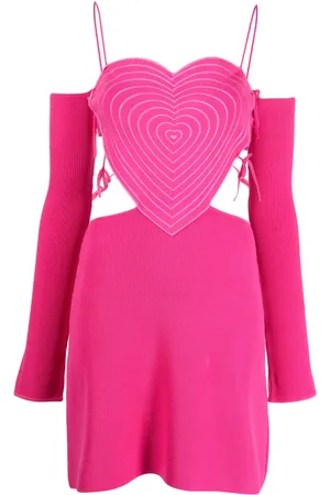 Mach & Mach Heart-shaped ribbed minidress