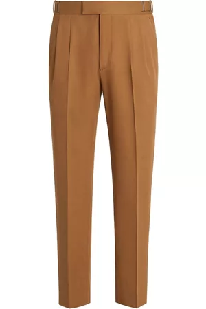 Ermenegildo Zegna Pleated cotton-wool trousers