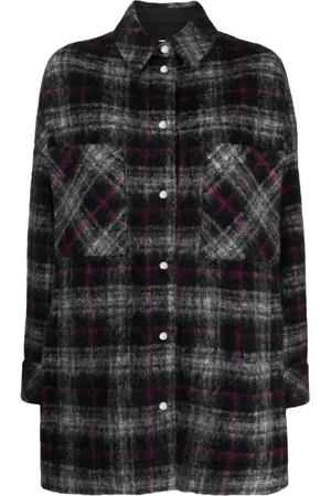 IRO Check-print press-stud shirt jacket