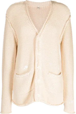 R13 Paint-splatter V-neck cardigan