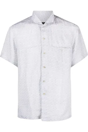 corneliani Graphic-print linen shirt