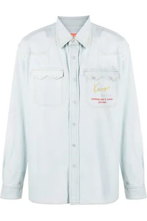 Kenzo Cowboy logo-embroidered denim shirt