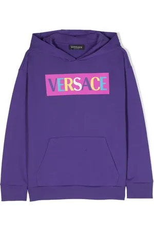VERSACE Logo-print cotton hoodie