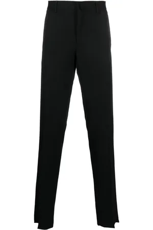 Lanvin Satin-trim tailored wool trousers