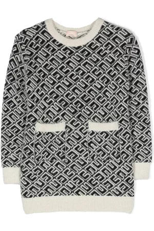 Elisabetta Franchi Monogram-pattern knitted dress