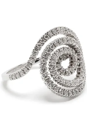 DELFINA DELETTREZ 18kt white gold diamond Spiral Loop ring