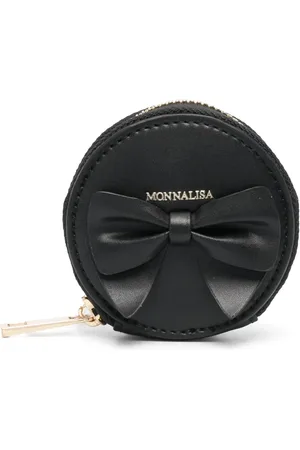 MONNALISA Bow-detail leather wrist bag