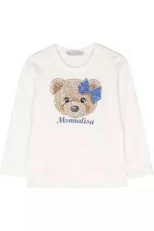 MONNALISA Crystam-embellished long-sleeve T-shirt